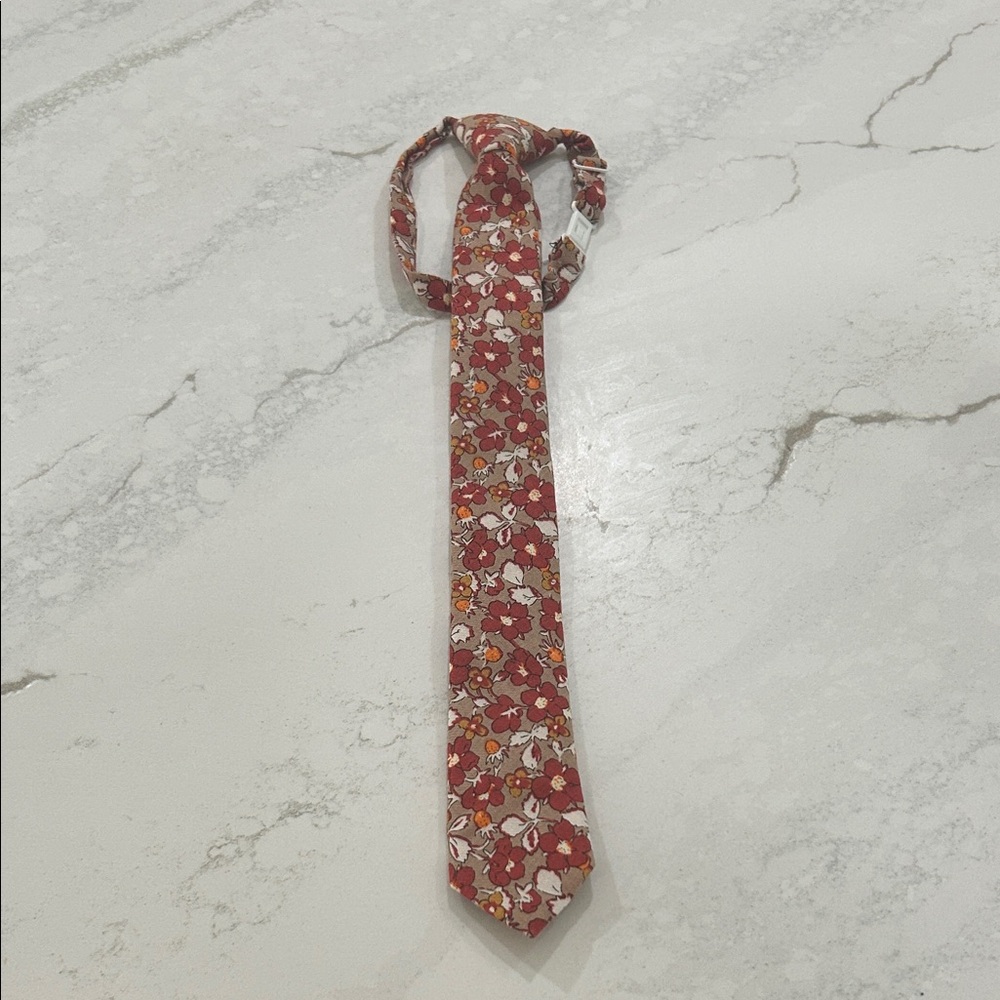 Floral Kids Tie in Red by Boon Ties